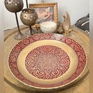 Vintage brass enamel bowl